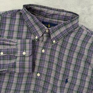 Polo Ralph Lauren Mens Classic Fit Plaid Button Down Shirt Cotton Size XL